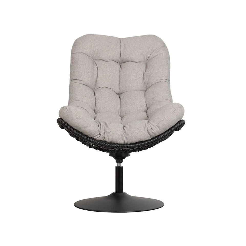 Woood Swivel Loungestoel Zwart 6 Woood Swivel Loungestoel Zwart - Afbeelding 4