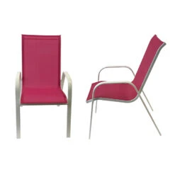 Happy Garden Buitenstoelen MARBELLA - Roze - Aluminium -VIDAXL Winkel 1000092284 0103