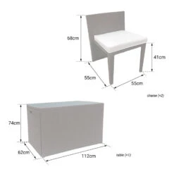 Happy Garden Buitenmeubelsets SANTORIN - Grijs - Staal -VIDAXL Winkel 1000092332 0104