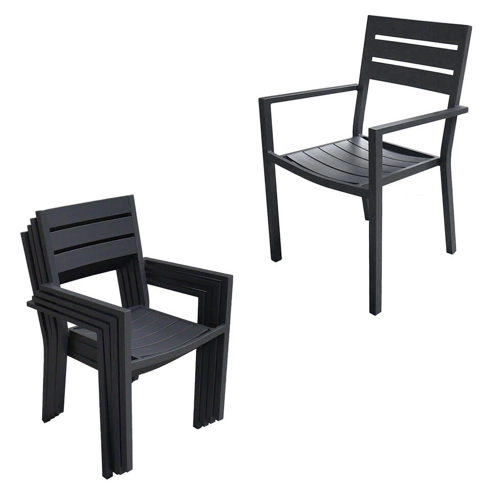 Happy Garden Buitenmeubelsets VENEZIA - Grijs - Aluminium 5 Happy Garden Buitenmeubelsets VENEZIA - Grijs - Aluminium - Afbeelding 3