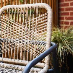 Tuinstoel Met Armleuning Nika Zand - 58,50x53x75,50 Cm - Touw - Beige -VIDAXL Winkel 1000092419 0102