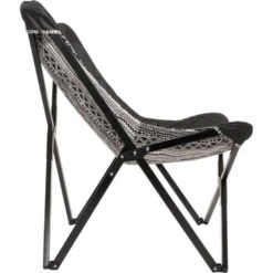 Aztec Vlinderstoel Zwart/wit - Stof - Zwart -VIDAXL Winkel 1000094343 0103