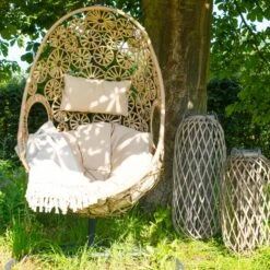 Flower Hangstoel Naturel - Wicker - Bruin -VIDAXL Winkel 1000094365 0102