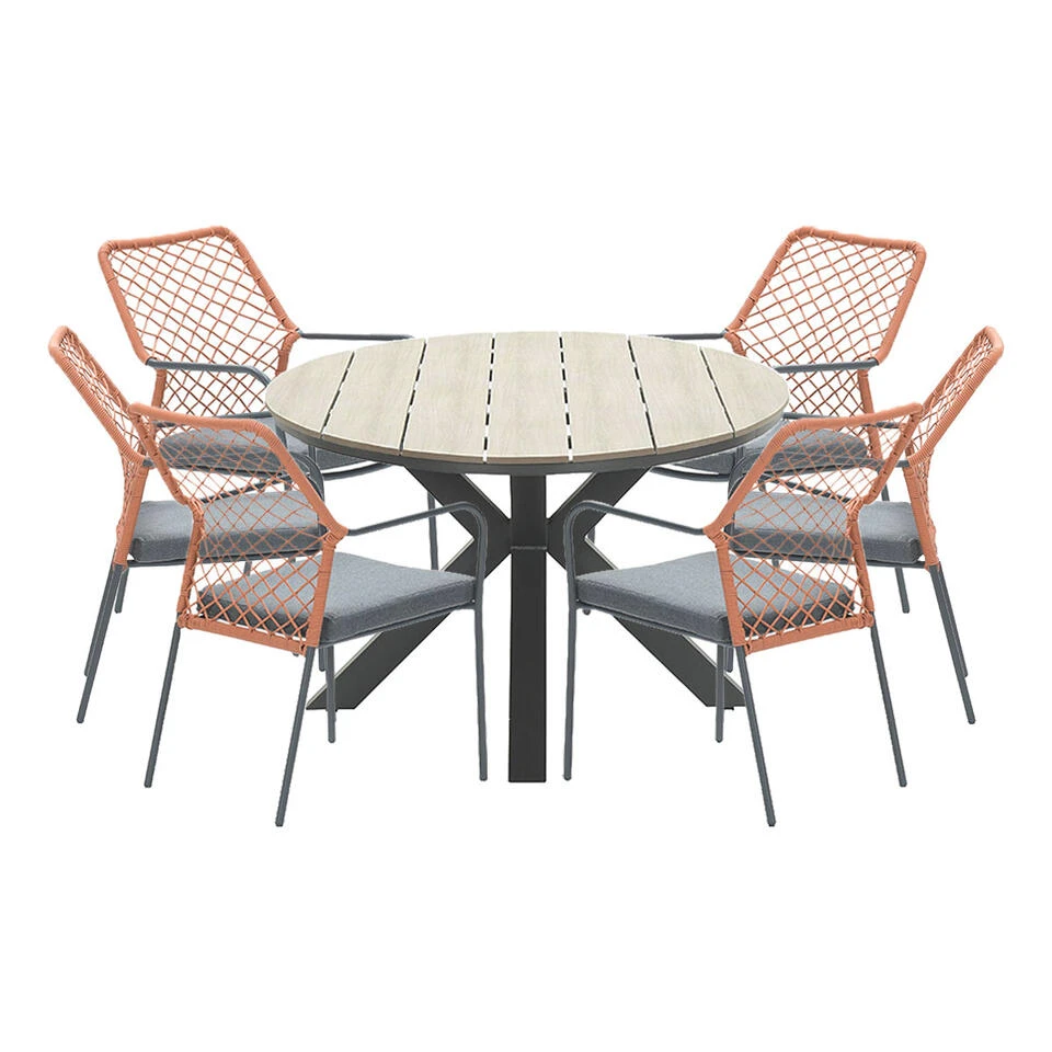 Garden Impressions Ross Tuinset 7-delig Koper-light Teak Look 3 Garden Impressions Ross Tuinset 7-delig Koper-light Teak Look