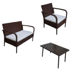 Happy Garden Buitenmeubelsets LIPARI - Bruin - Geweven Hars 8 Happy Garden Buitenmeubelsets LIPARI - Bruin - Geweven Hars -VIDAXL Winkel 1000096248 0103