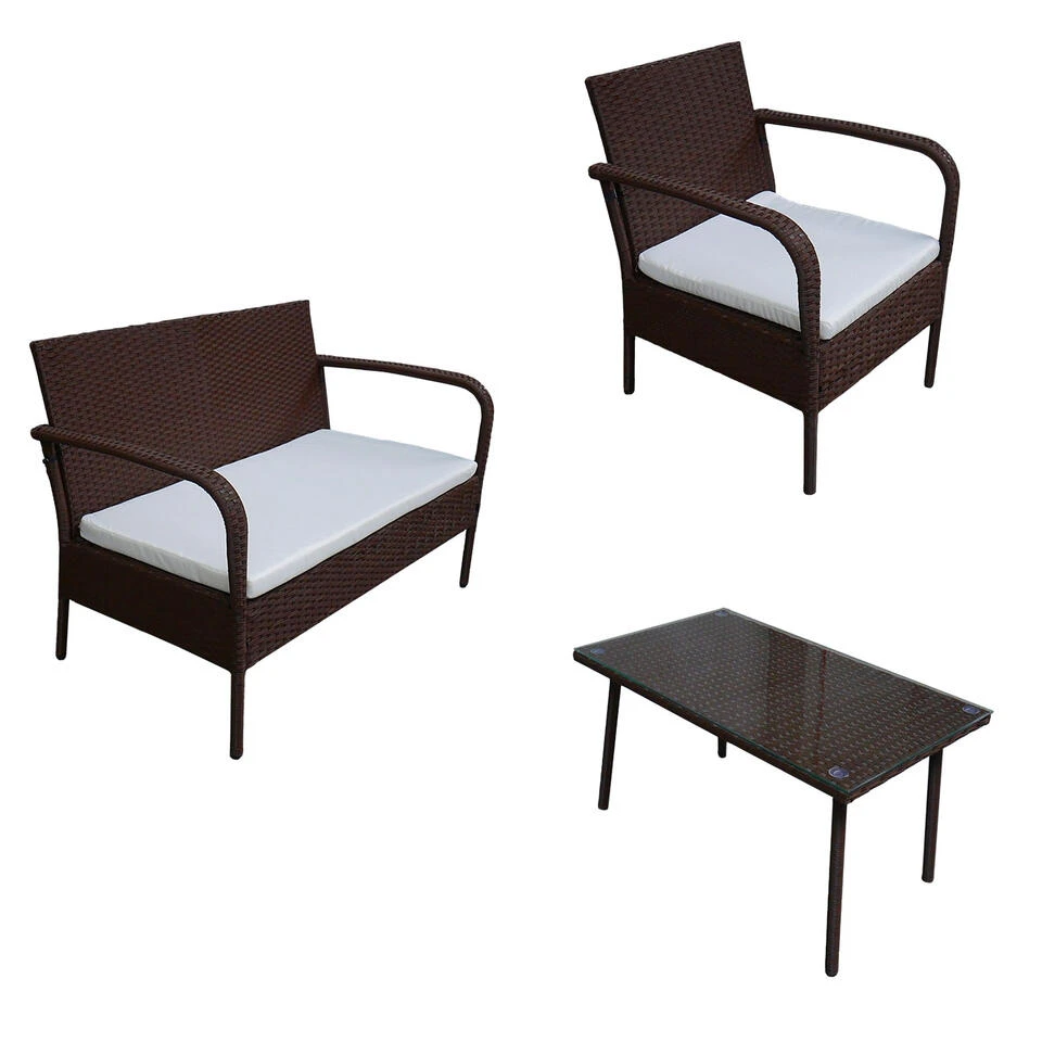 Happy Garden Buitenmeubelsets LIPARI - Bruin - Geweven Hars 5 Happy Garden Buitenmeubelsets LIPARI - Bruin - Geweven Hars - Afbeelding 3