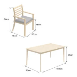 Happy Garden Buitenmeubelsets SIMILAN - Grijs - Hout -VIDAXL Winkel 1000096715 0104