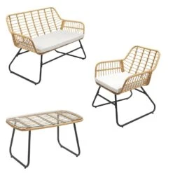 Happy Garden Buitenmeubelsets TIGA - Beige - Geweven Hars 8 Happy Garden Buitenmeubelsets TIGA - Beige - Geweven Hars -VIDAXL Winkel 1000096716 0102