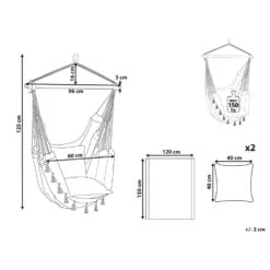 Beliani Hangstoel VARENA - Beige Katoen -VIDAXL Winkel 1000096792 0102