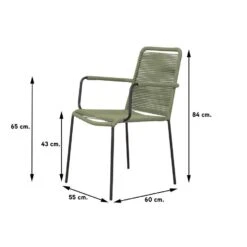 Denver Groen/Dave Teak 110 Cm. Tuinset - 5-delig - Stapelbaar -VIDAXL Winkel 1000098988 0102