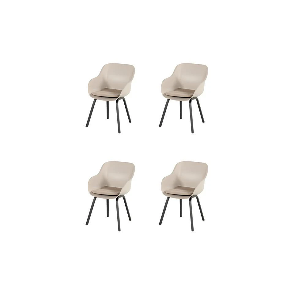Hartman Le Soleil Element Dining Armstoel - Soft Taupe/Black - 4 St. 3 Hartman Le Soleil Element Dining Armstoel - Soft Taupe/Black - 4 St.