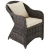 Tectake® - 2 Luxe Wicker Stoelen - Fauteuils - Zachte Kussens - Grijs - 403682 -VIDAXL Winkel 1000125707
