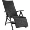 Tectake Wicker Tuinstoel Opklapbaar Met Aluminium Frame En Voetsteun, Zwart -VIDAXL Winkel 1000127229