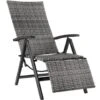 Tectake Wicker Tuinstoel Opklapbaar Met Aluminium Frame En Voetsteun, Grijs -VIDAXL Winkel 1000127231