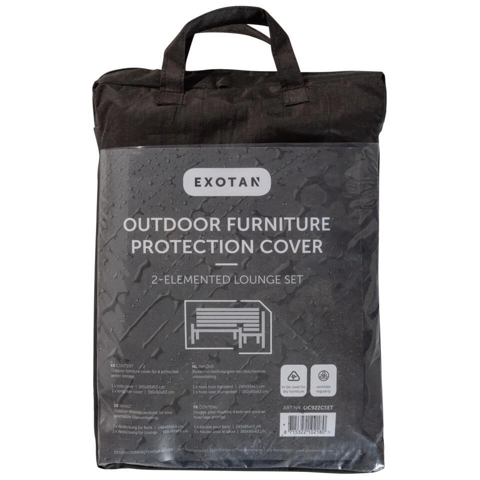 Exotan Beschermhoes Loungeset San Remo - PE - Zwart - 45x30x14 3 Exotan Beschermhoes Loungeset San Remo - PE - Zwart - 45x30x14