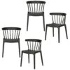 WOOOD Bliss Tuinstoelen - Kunststof - Zwart - Set Van 4