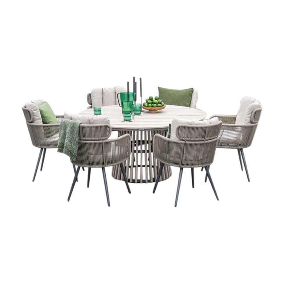 GI Linares/Trinxa Ø148 Cm. (7-delig) - Ronde Tuinset 3 GI Linares/Trinxa Ø148 Cm. (7-delig) - Ronde Tuinset