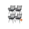 VDG Set Van 4 - Jasmine Dining Tuinstoel - Black -VIDAXL Winkel 1000157483