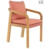 Set Van 2 Stoelen Voor Binnen En Buiten Van Massief Hout Beige Roze 2 Set Van 2 Stoelen Voor Binnen En Buiten Van Massief Hout Beige Roze -VIDAXL Winkel 1000158499