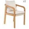 Set Van 2 Stoelen Voor Binnen En Buiten Van Massief Hout Beige Stof -VIDAXL Winkel 1000158500
