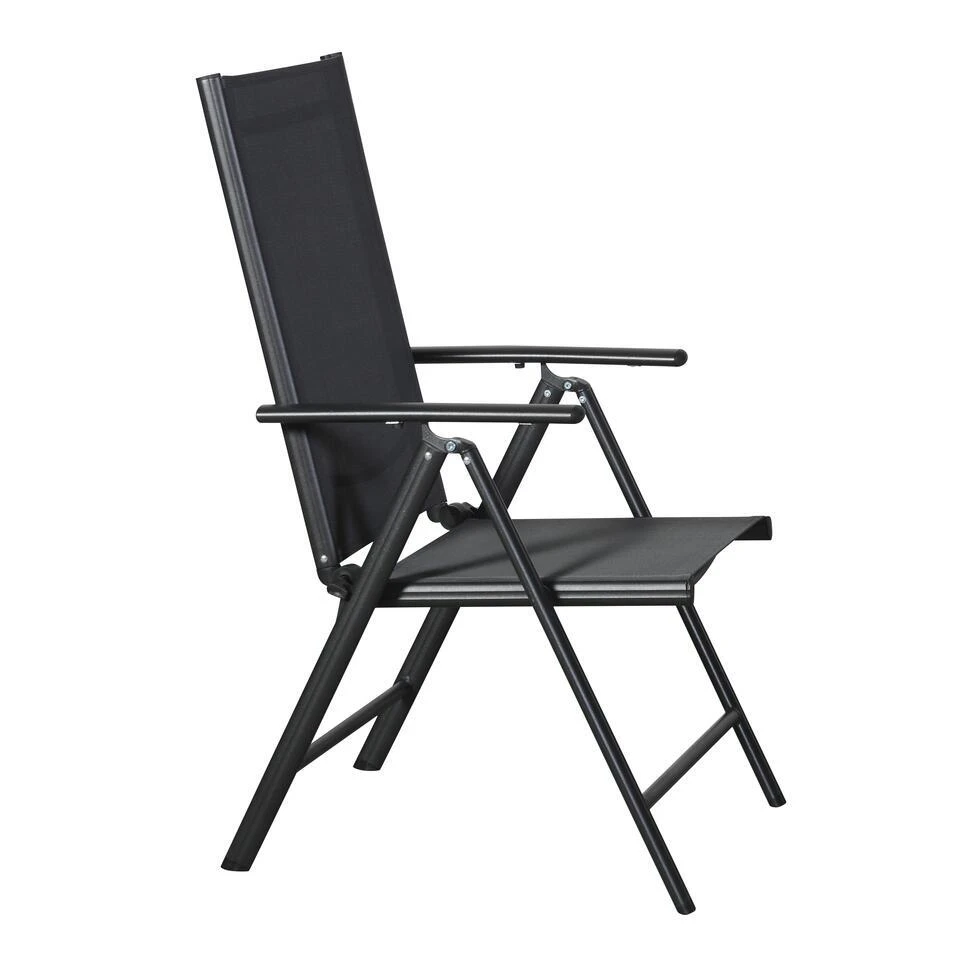 Hioshop Kelly 1 X Tuinstoel- Verstelbare Rug- 7 Posities- Zwart/grijs 3 Hioshop Kelly 1 X Tuinstoel- Verstelbare Rug- 7 Posities- Zwart/grijs