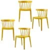 WOOOD Bliss Tuinstoelen - Kunststof - Geel - Set Van 4 -VIDAXL Winkel 1000160783