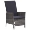 VidaXL - Tuinstoel - Grijs - Poly Rattan - Verstelbaar - Met Kussens -VIDAXL Winkel 1000163221