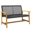 VidaXL - Tuinbank - Zwart - Poly Rattan En Acaciahout - 112 Cm -VIDAXL Winkel 1000163410