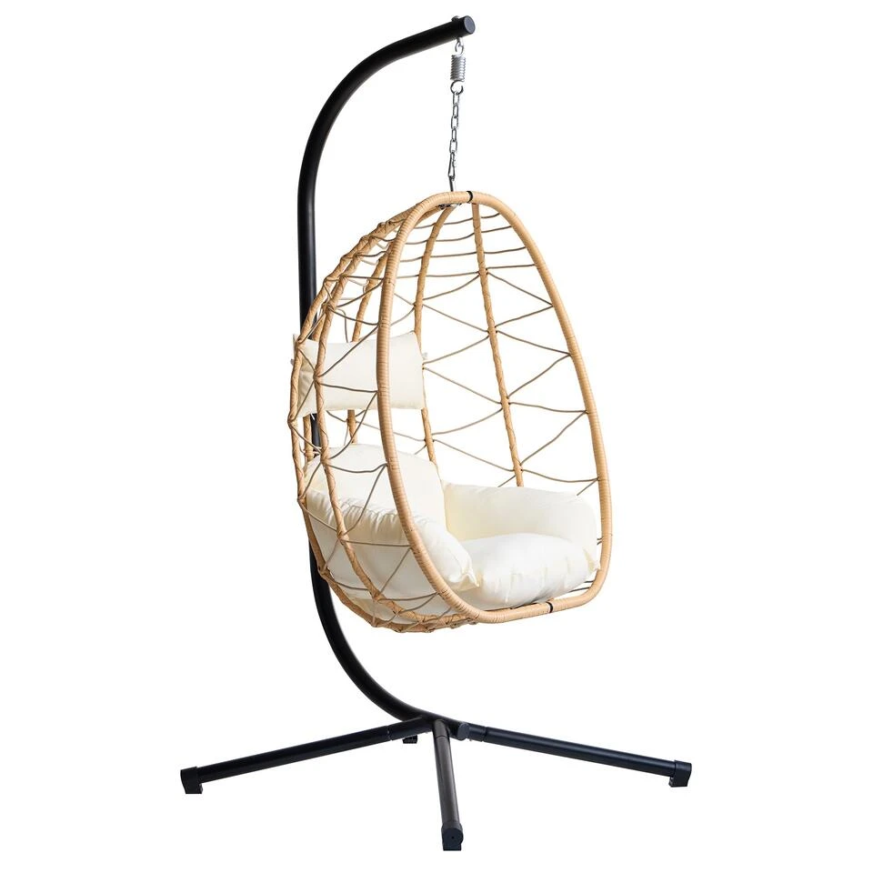 Hangstoel Van Bruin Rotan En Metaal 3 Hangstoel Van Bruin Rotan En Metaal