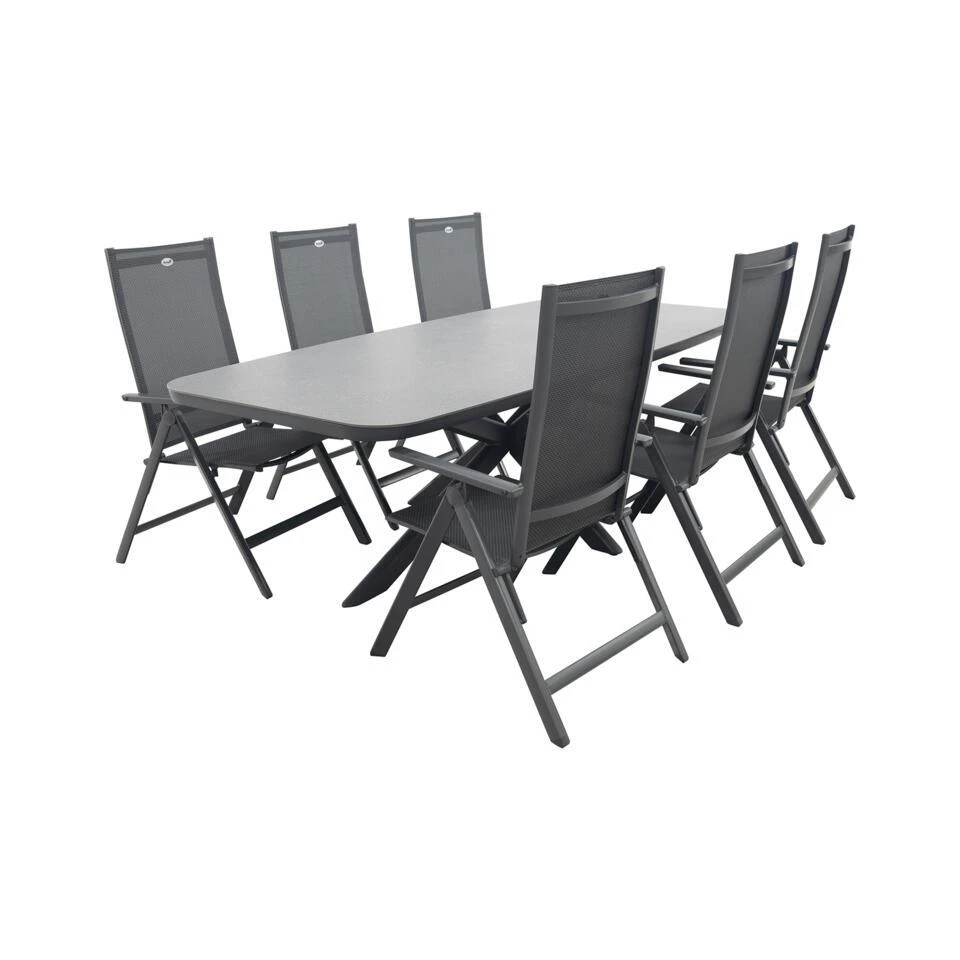 Hartman Napoli/Soreno Deens Ovale Verstelbare Tuinset 240x110 Cm. - Licht Grijs 3 Hartman Napoli/Soreno Deens Ovale Verstelbare Tuinset 240x110 Cm. - Licht Grijs