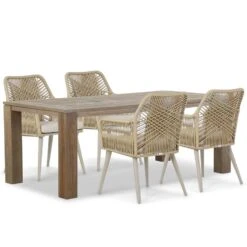 Tuinset 4 Personen 200 Cm Aluminium/wicker Taupe Coco Vedra/Brighton