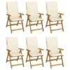 VidaXL - Tuinstoelen Inklapbaar Met Kussens - Massief Acaciahout - 6 Stuks -VIDAXL Winkel 1000172596