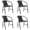 VidaXL - Tuinstoelen - 110 Kg - Zwart - Rattan En Staal - 4 Stuks -VIDAXL Winkel 1000172611
