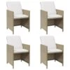 VidaXL - Tuinstoelen - Kussens - Beige - Poly Rattan - 4 Stuks 2 VidaXL - Tuinstoelen - Kussens - Beige - Poly Rattan - 4 Stuks -VIDAXL Winkel 1000172654
