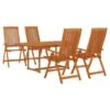 VidaXL - 5-delige Tuinset 4 Fauteuils Massief Eucalyptushout - (150-200)x100 Cm -VIDAXL Winkel 1000172716