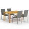 VidaXL - Tuinset Grijs - 4 Fauteuils En 150x90 Cm Tafel - Poly Rattan En Hout 1 VidaXL - Tuinset Grijs - 4 Fauteuils En 150x90 Cm Tafel - Poly Rattan En Hout -VIDAXL Winkel 1000172723