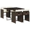 VidaXL - 4-zits Tuinset Met Wit Kussens - Bruin - PE Rattan - 110x106 Cm -VIDAXL Winkel 1000173005