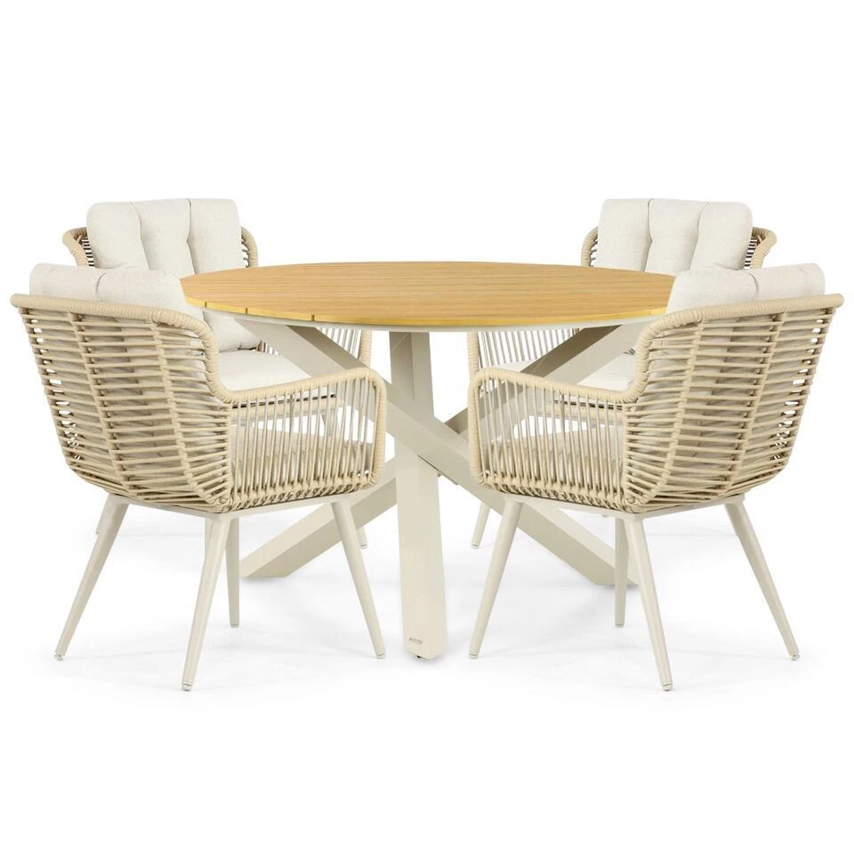 Tuinset 4 Personen 125 Cm Aluminium/wicker Taupe Coco Custa/Ancona 3 Tuinset 4 Personen 125 Cm Aluminium/wicker Taupe Coco Custa/Ancona