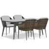 Tuinset 4 Personen 180 Cm Aluminium/wicker Grijs Coco Olivine/Vienna
