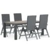 Tuinset 4 Personen 180 Cm Aluminium/textileen Grijs Hartman Sitges/Valley -VIDAXL Winkel 1000178150