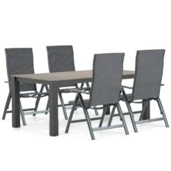 Tuinset 4 Personen 180 Cm Aluminium/textileen Grijs Hartman Sitges/Valley