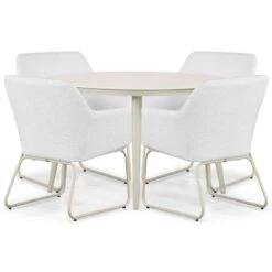 Tuinset 4 Personen 120 Cm Outdoor Textiel Taupe Lifestyle Garden Furniture