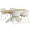 Tuinset 4 Personen 200 Cm Kunststof Taupe Lifestyle Garden Furniture -VIDAXL Winkel 1000178883
