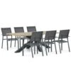 Tuinset 6 Personen 220 Cm Aluminium Grijs Lifestyle Garden Furniture -VIDAXL Winkel 1000180042
