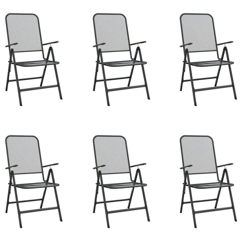 VidaXL - Tuinset - Antraciet - Metaal - 7 Stuks 5 VidaXL - Tuinset - Antraciet - Metaal - 7 Stuks - Afbeelding 3