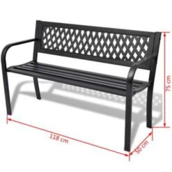 VidaXL Tuinbank 118 Cm Staal Zwart -VIDAXL Winkel 121d12fbaf3d483bb6c3848ab4fee41a