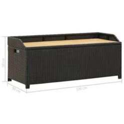 VidaXL Tuinopbergbank 120 Cm Poly Rattan Zwart -VIDAXL Winkel 12b92429a7ea4922a75c9d82d742940d