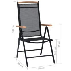 VidaXL - Tuinstoelen - Zwart - Aluminium En Textileen - 2 Stuks - Inklapbaar -VIDAXL Winkel 12d4fc541864411bbae64297247f5a6a