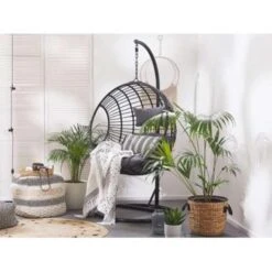 Beliani Hangstoel ASPIO - Zwart Pe Rotan -VIDAXL Winkel 1498029831 0102