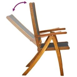 VidaXL - Tuinstoelen - Bruin - Acaciahout En Textileen - 4 Stuks - Inklapbaar -VIDAXL Winkel 14daaa0371ba4407848739a68c5c8d10